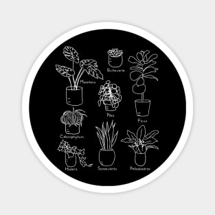 Hand Drawn Indoor Plants for Plant Lovers and Lovers of Cottage Core Magnet